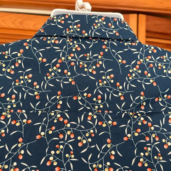 FRENCH CROWN MEN'S SZ 44 COTTON SS FLORAL DRESS SHIRT - Picture 7 of 10